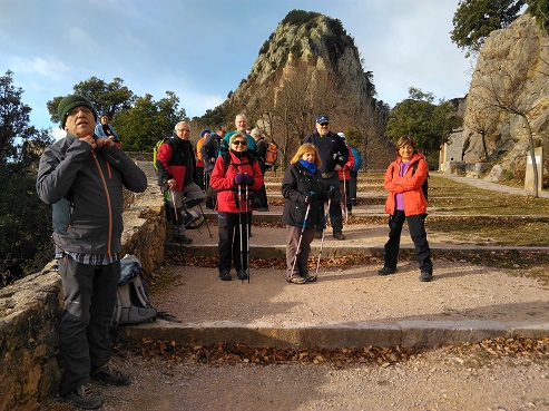 A punt de sortir del Santuari de Queralt